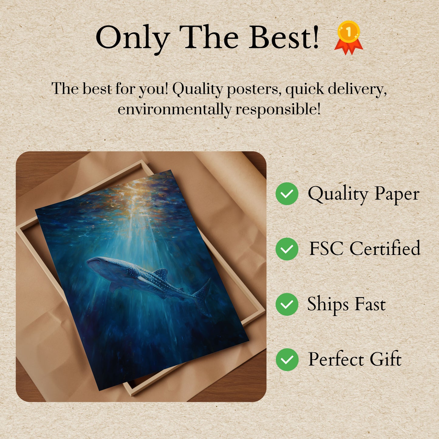 Ethereal Whale Shark Ocean Poster