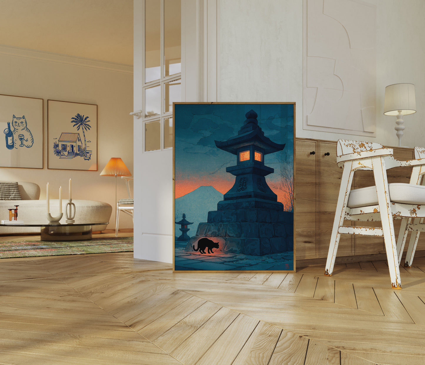 Asian Lantern ved Skumring Plakat