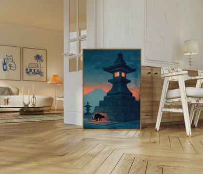 Asian Lantern ved Skumring Plakat