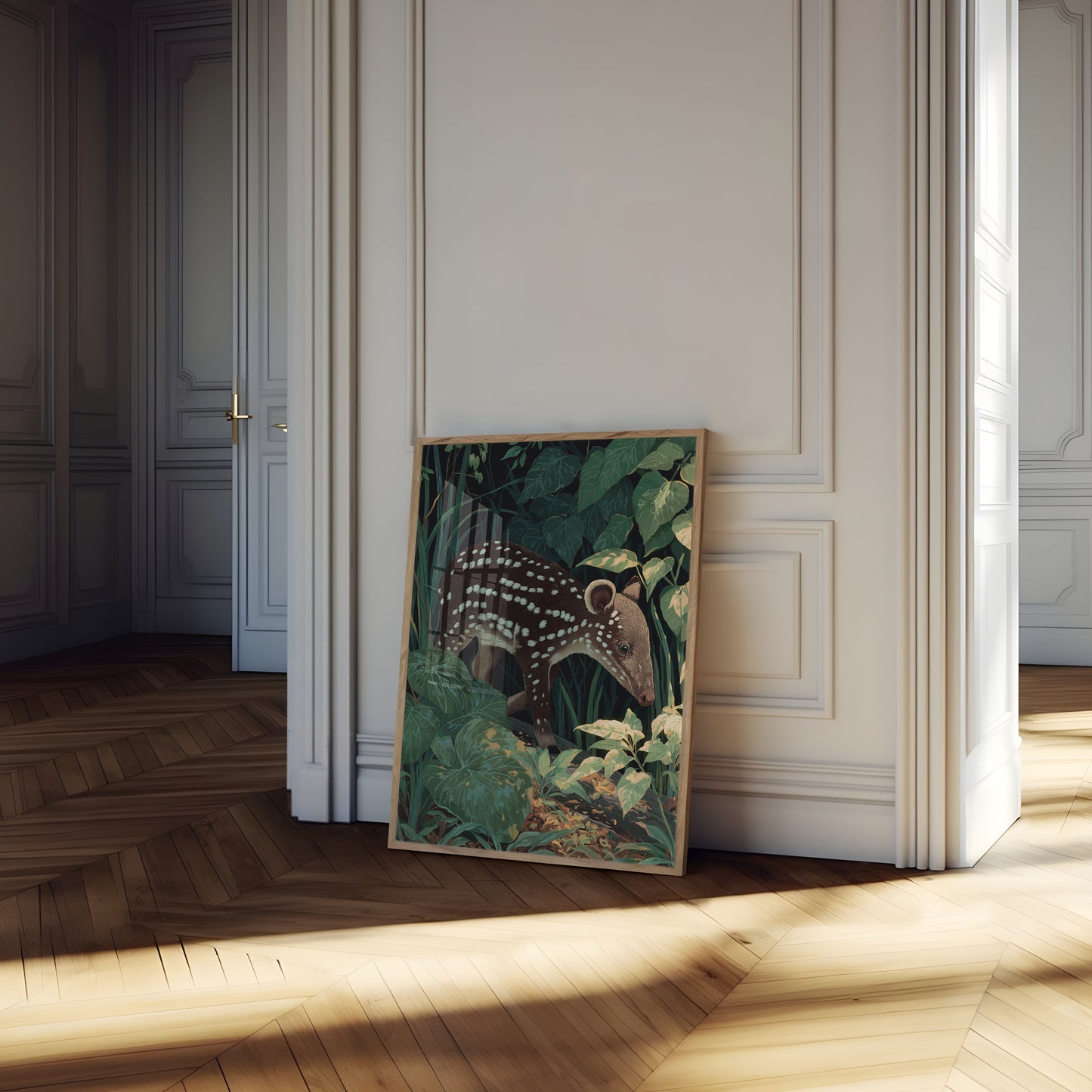 Spotted Deer in Lush Forest Poster
