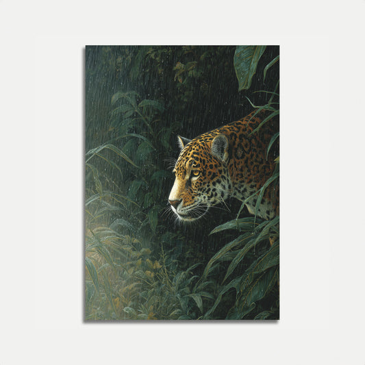 Jaguar v dešti Monsunu Plakát