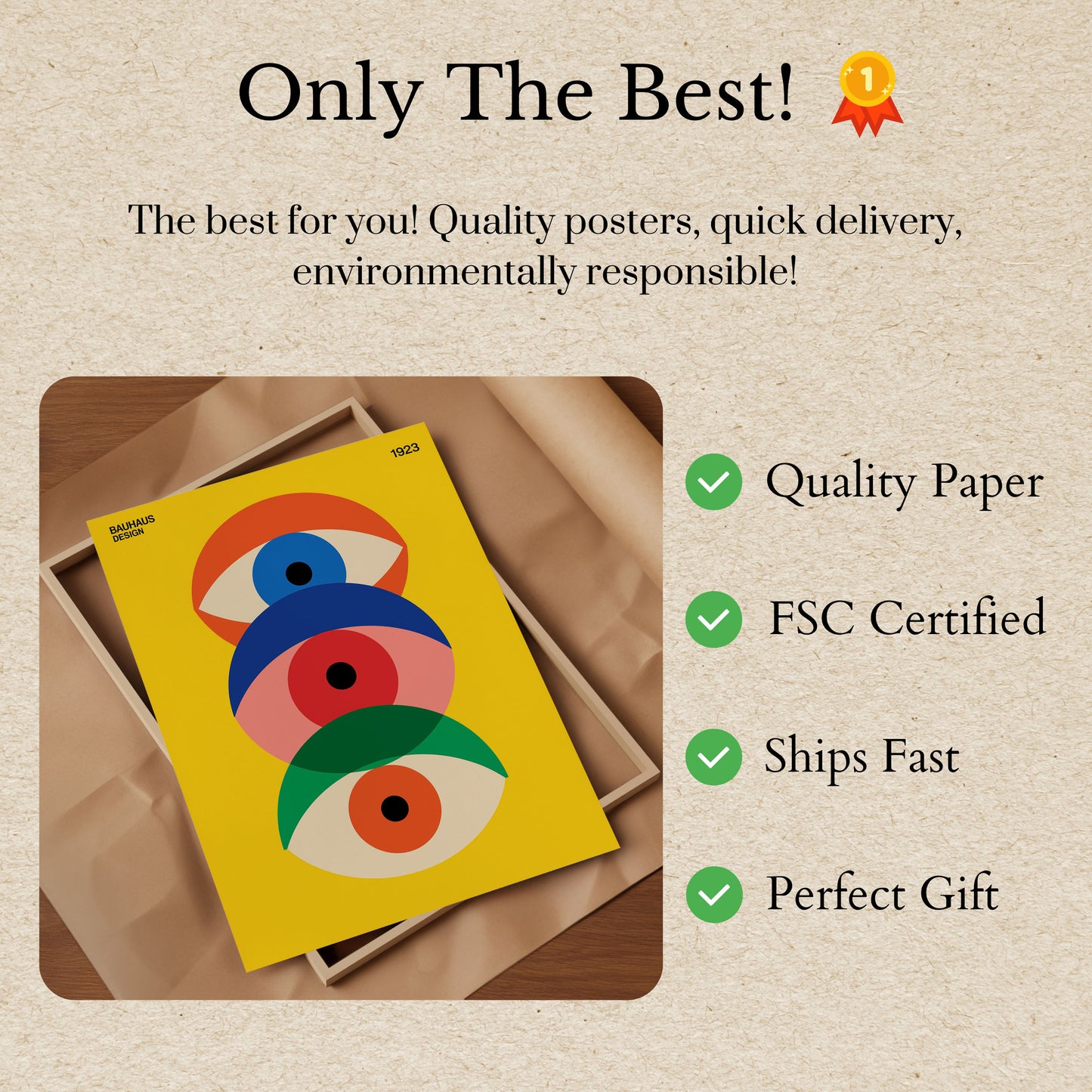 Bauhaus Geometric Eyes Poster