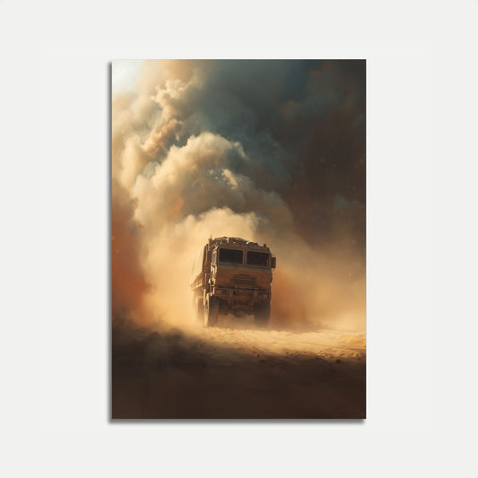 Desert Military Truck Storm Poster