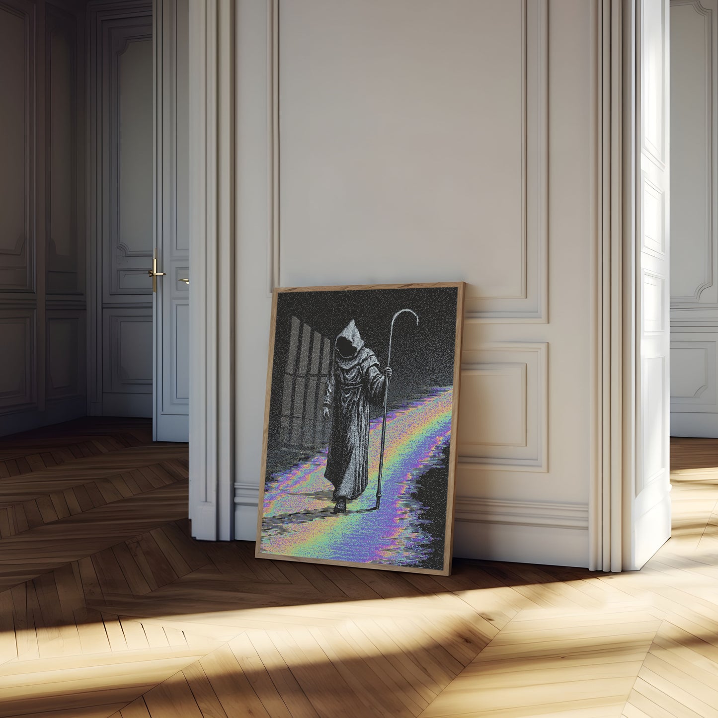 Grim Reaper Digital Glitch Poster