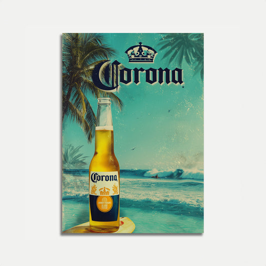 Vintage Corona Beach Paradise Poster