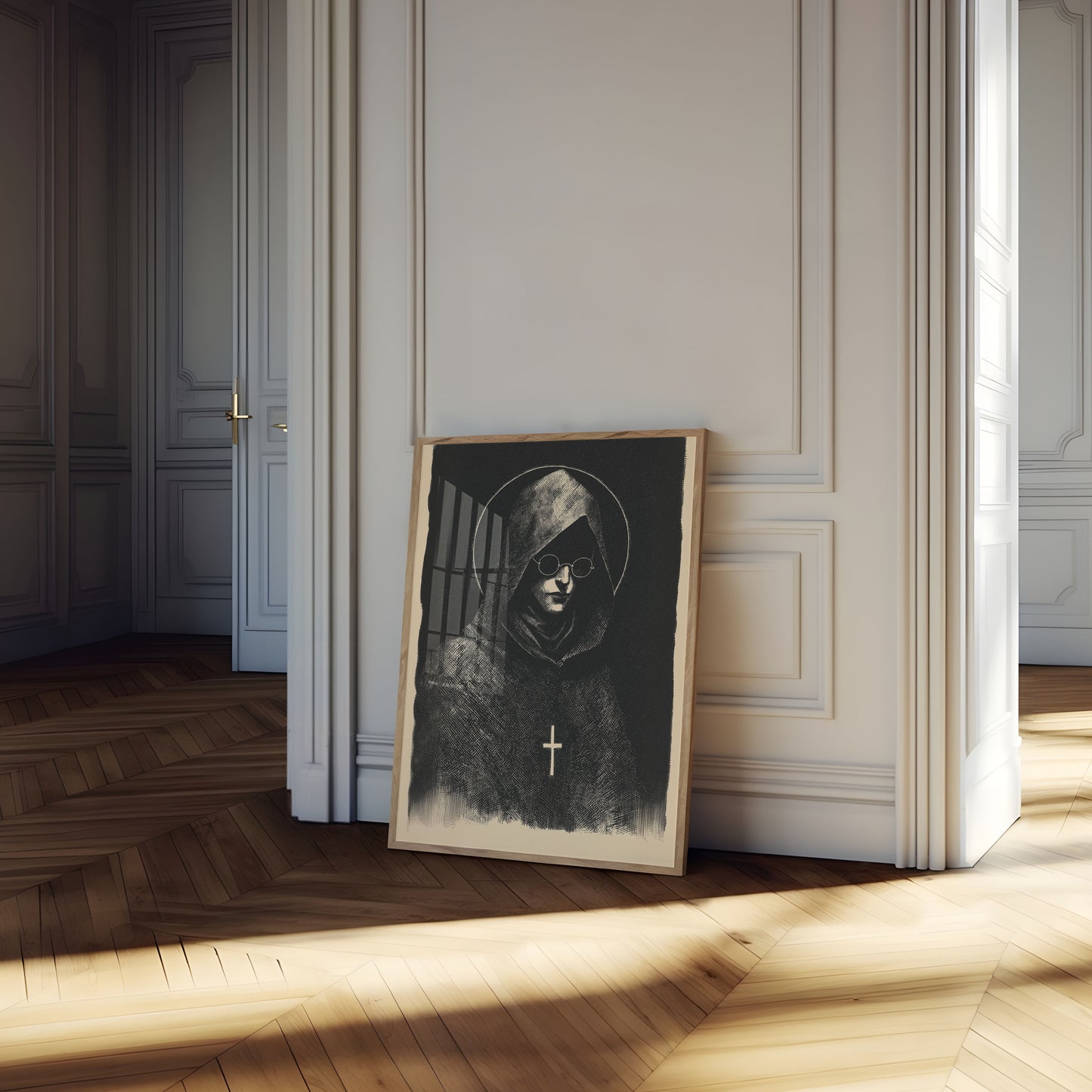 Spirituel Munk i Meditation Plakat