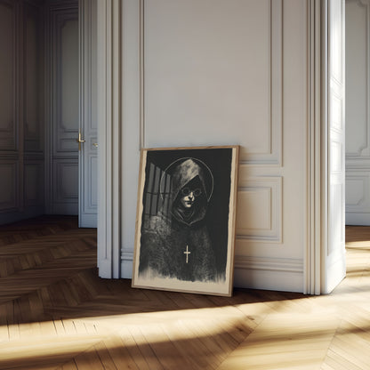 Spirituel Munk i Meditation Plakat