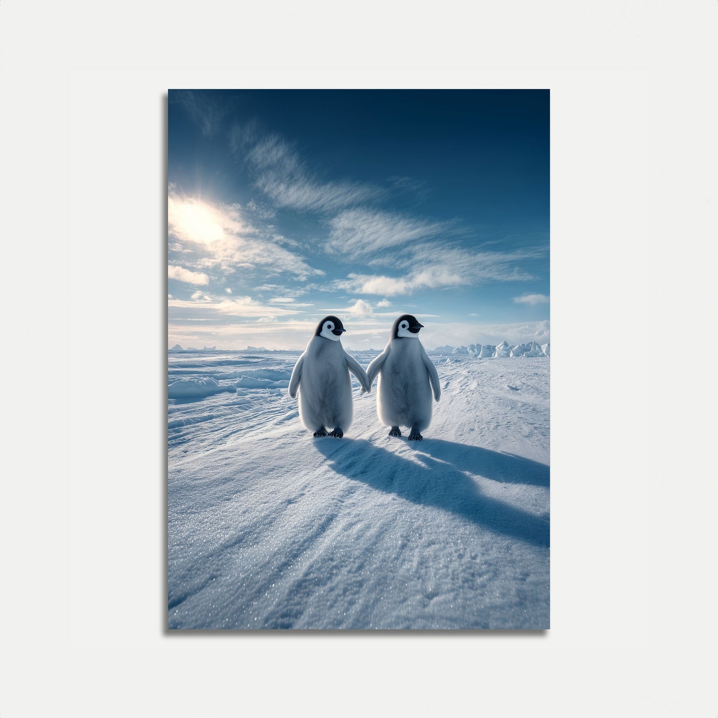 Pinguine, die gemeinsam gehen - Poster