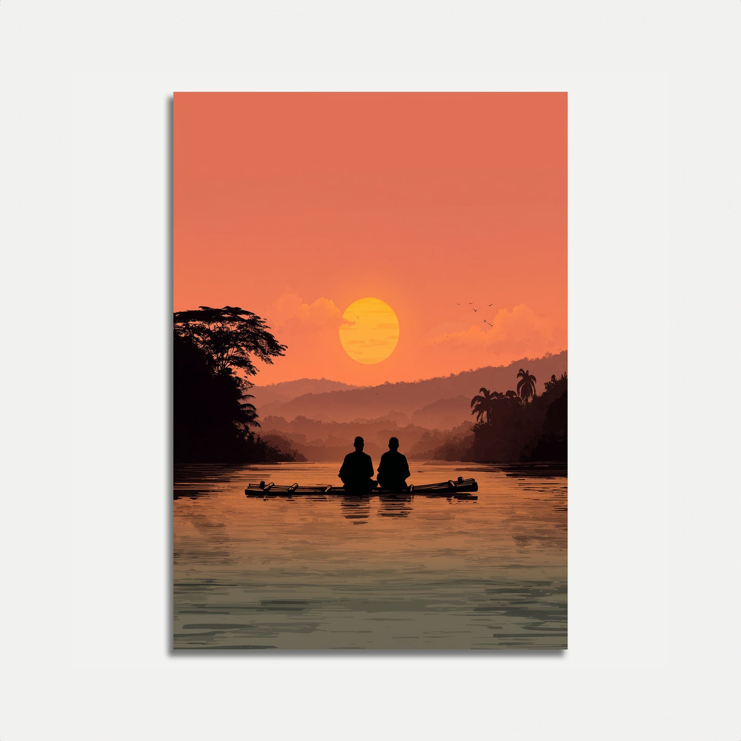 Sunset River Meditation Poster