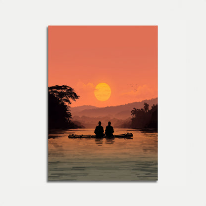 Sunset River Meditation Poster