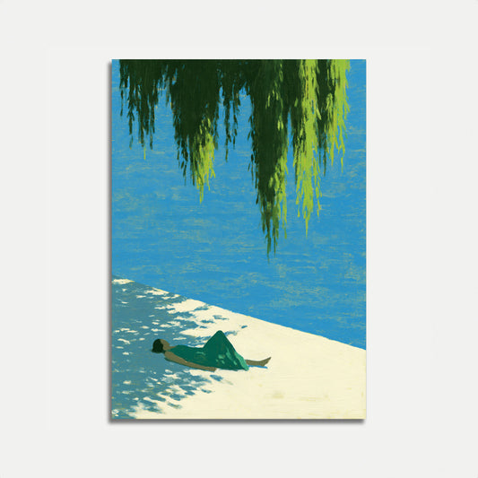 Svømmer ved piletræ Plakat