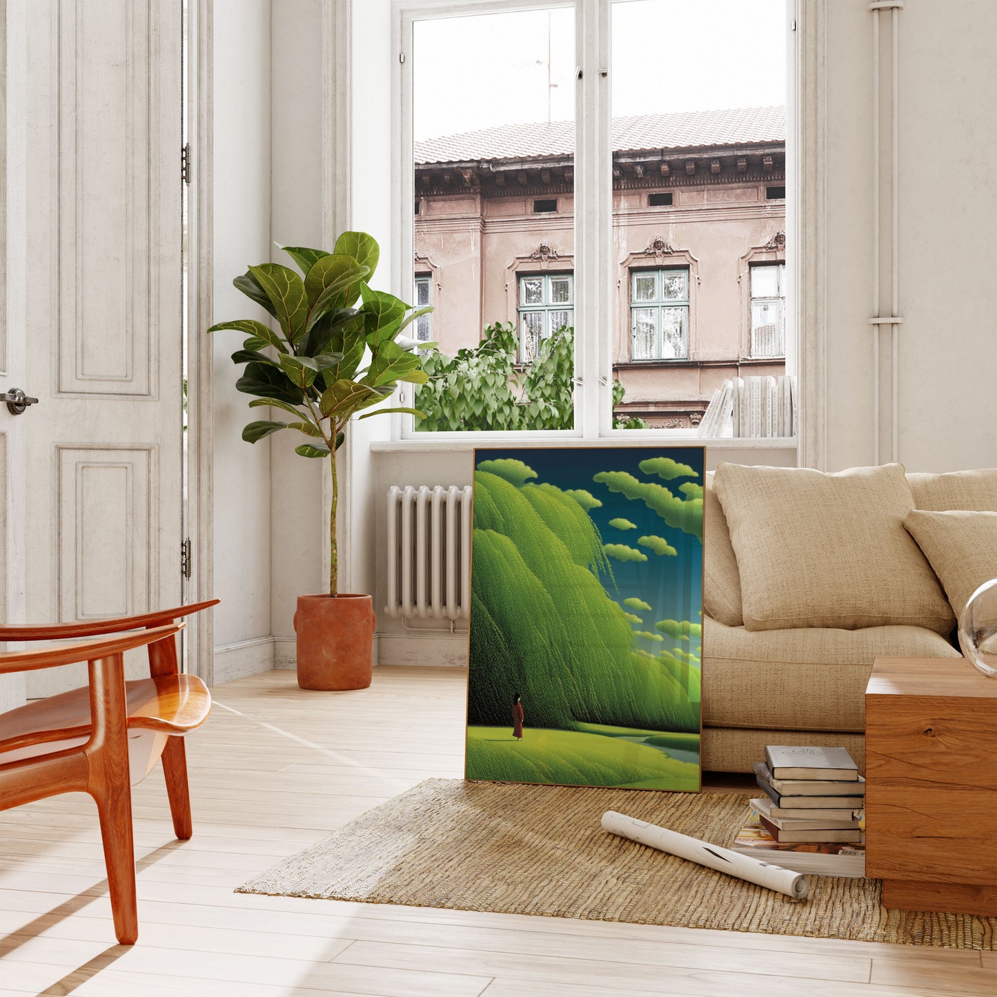 Einsamer Mönch im grünen Tal Poster