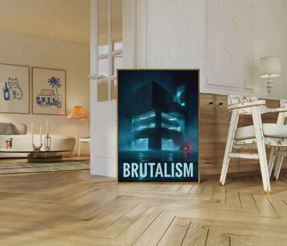 Brutalistická architektura Neonový plakát