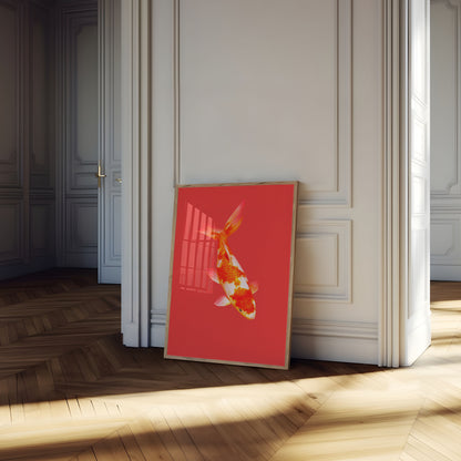 Poster Pesce Koi Rosso e Oro