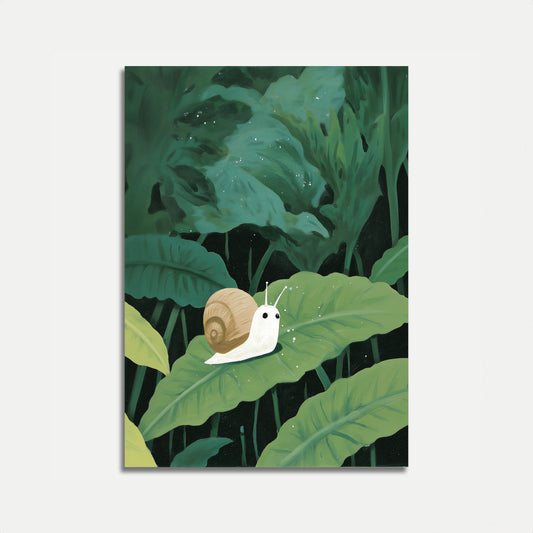 Affiche Escargot de Jardin sur Feuille