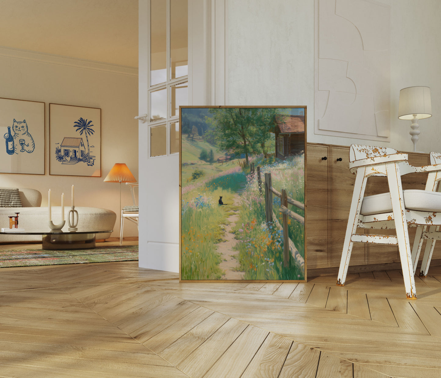 Pôster de Gato no Campo Tranquilo