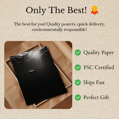 Underwater Predator Silhouette Poster