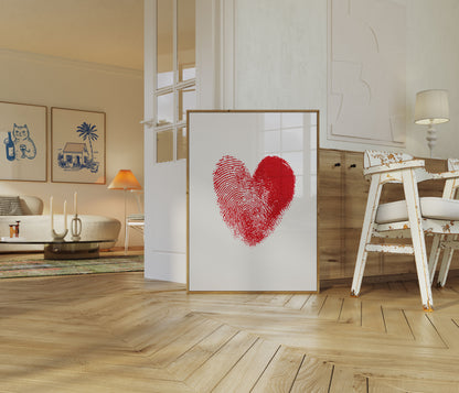 Fingerprint Heart Love Poster