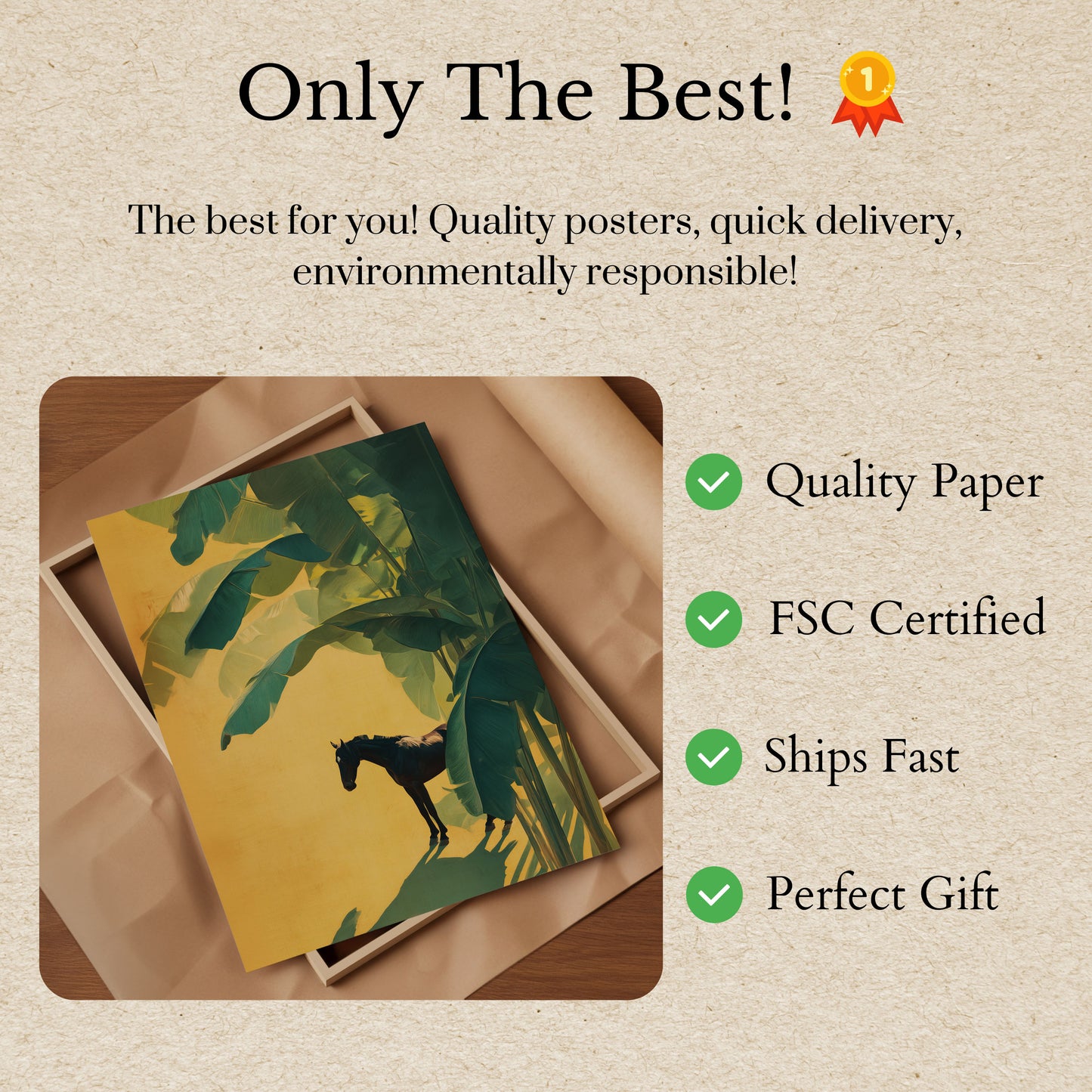 Hest i tropisk paradis plakat