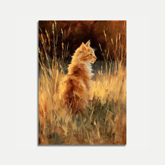 Golden Fox in Wheat Field Poster