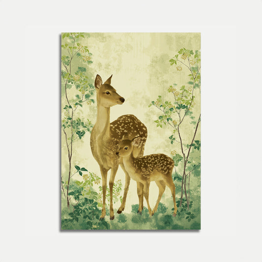 Affiche Forêt Mère Biche et Faon