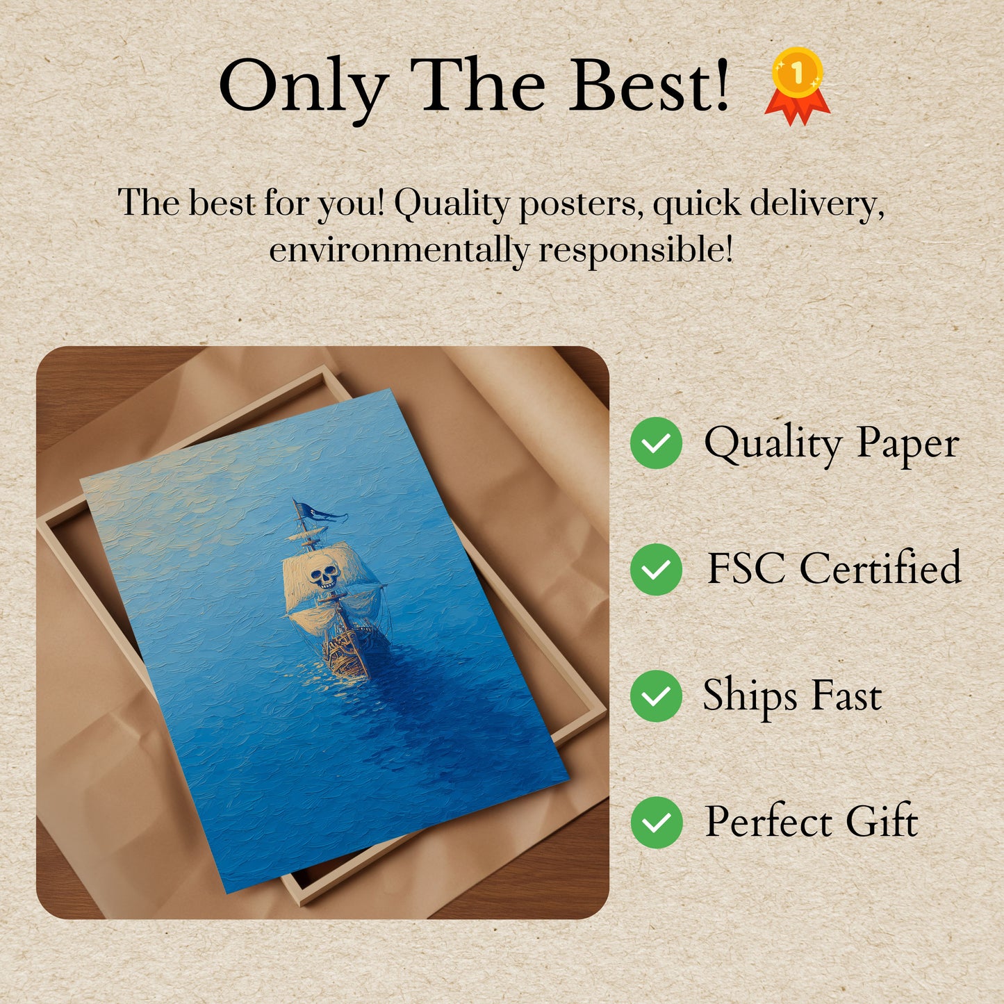 Pirátská plachetnice s lebkou Plakát