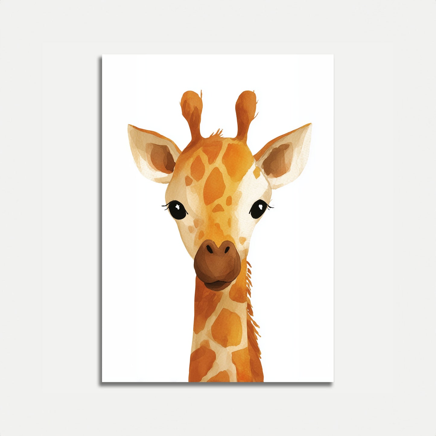 Adorable Giraffe Watercolor Poster