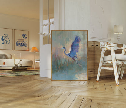 Blue Heron Taking Flight Poster