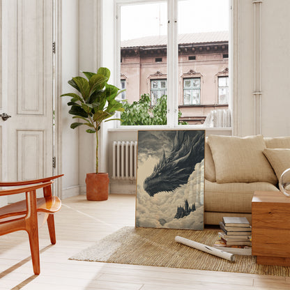 Dragon Over Hogwarts Poster