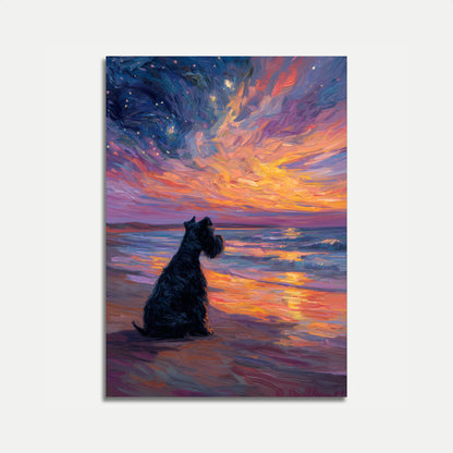 Starry Night Scottie Poster