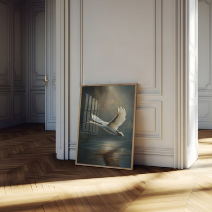 Affiche Cygne en vol