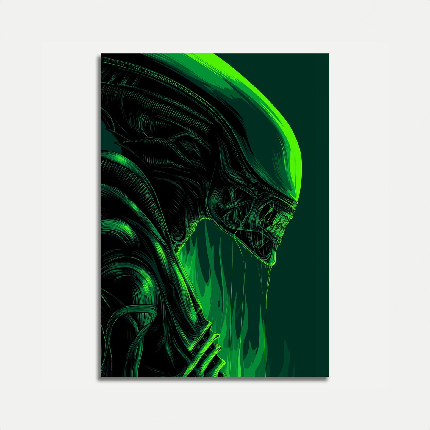 Alien Dark Green Sci-Fi Poster