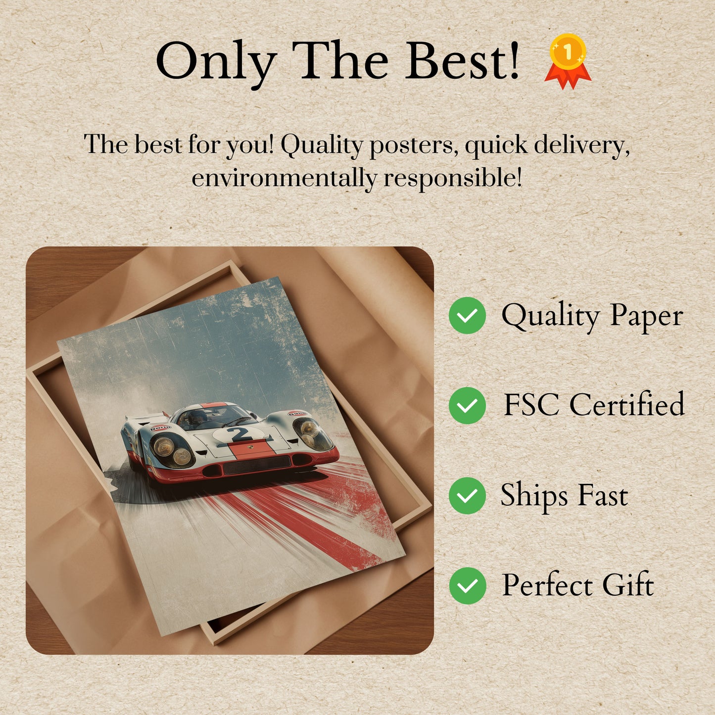 Vintage Porsche Racing Legend Poster