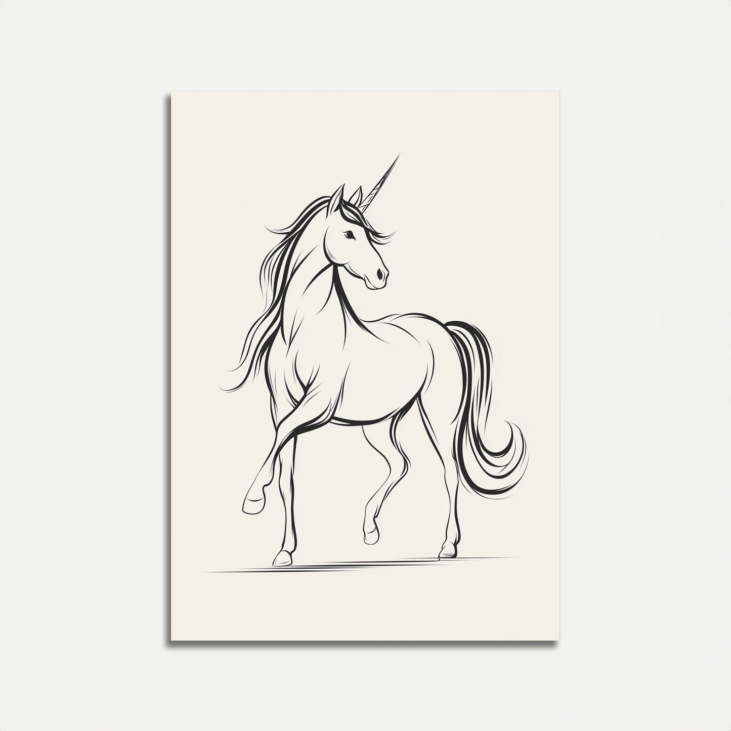 Elegant Unicorn Line Art Poster