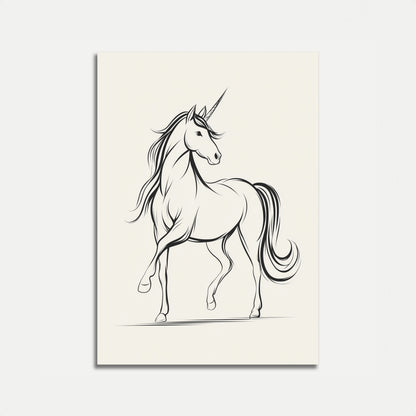 Elegant Unicorn Line Art Poster