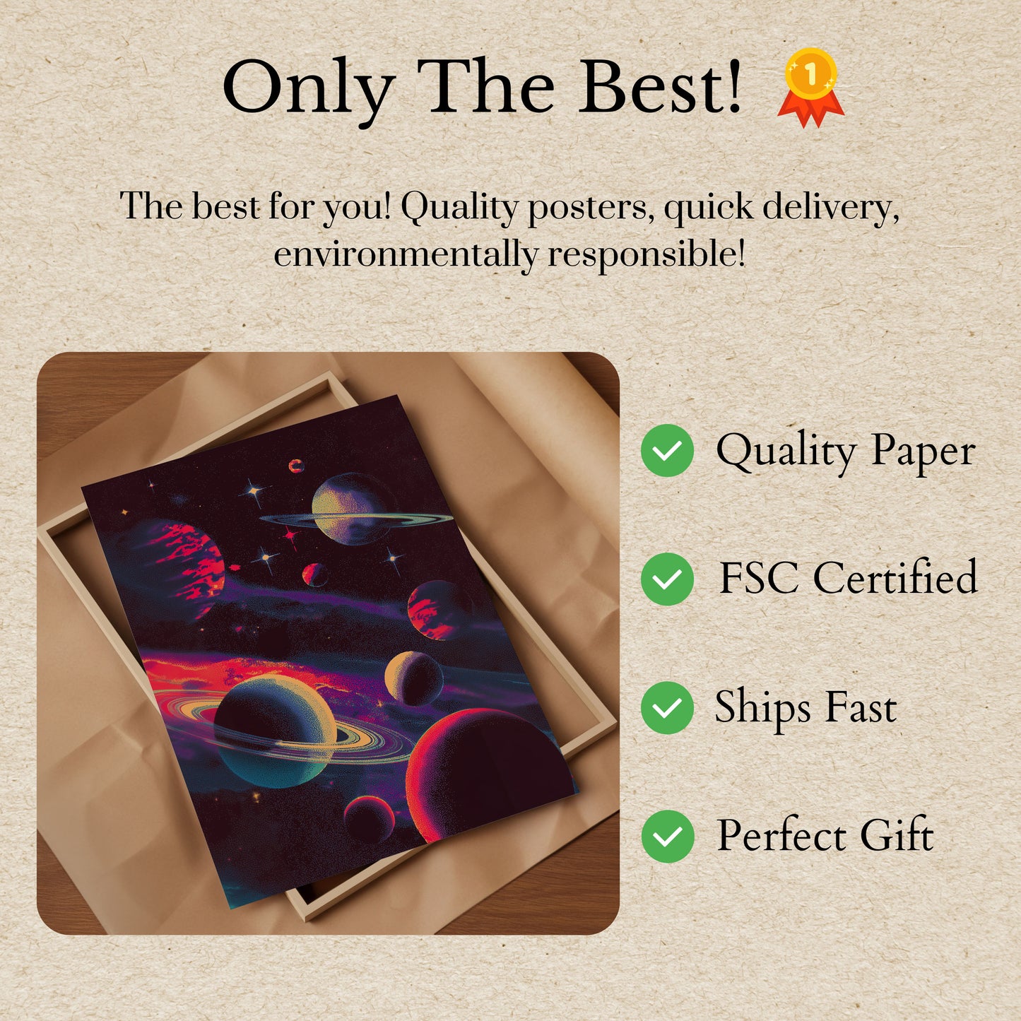 Cosmic Solar System Planets Poster