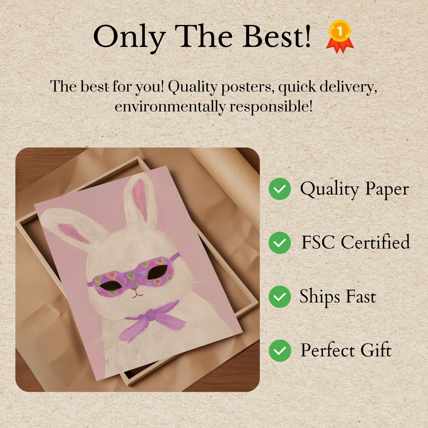 Cute Bunny Cool Glasses Poster