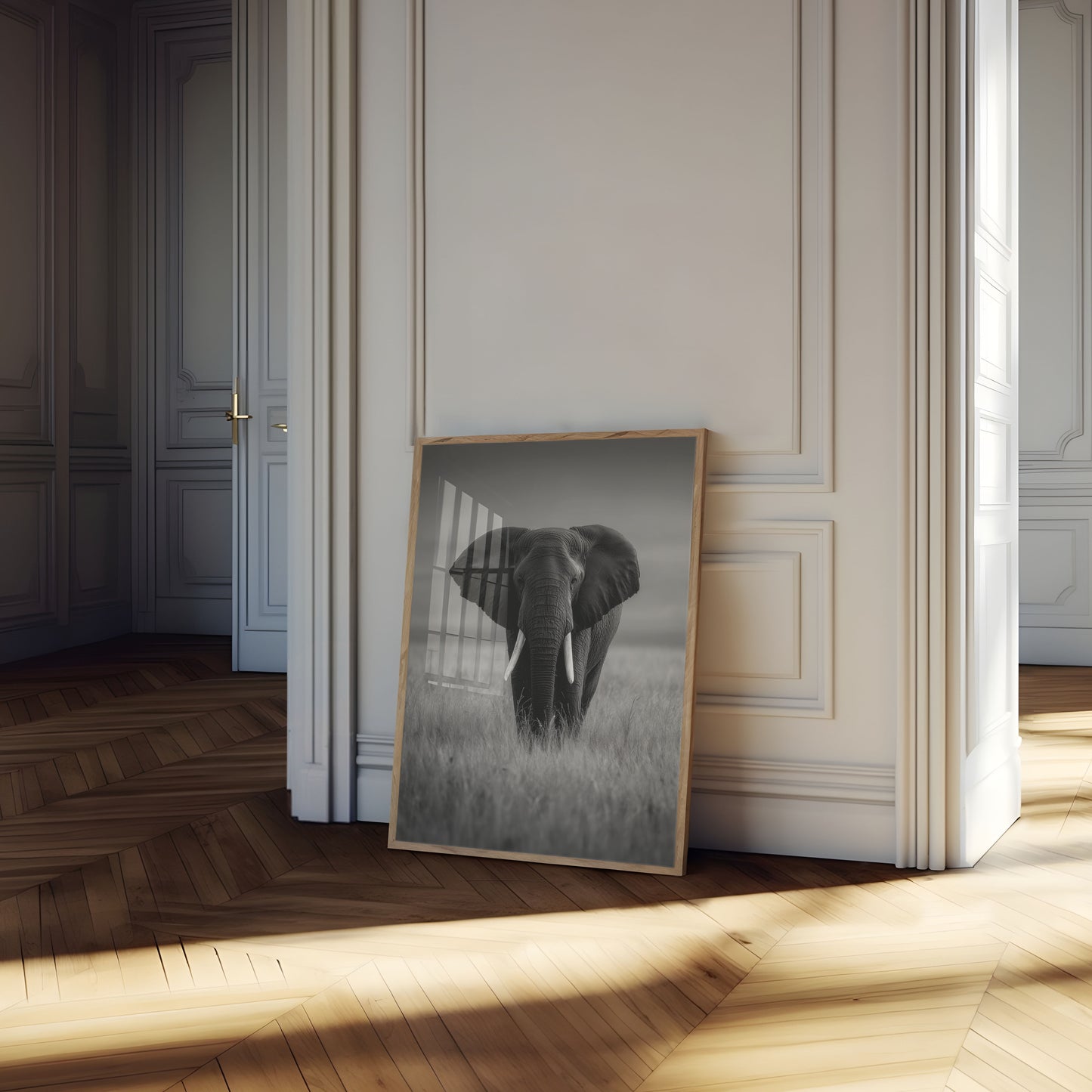 Majestic Elephant in Grasslands Poster