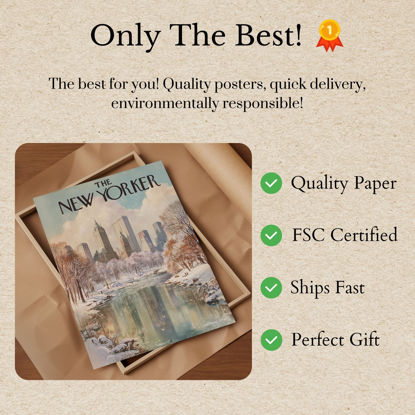 New York Winter Cityscape Poster