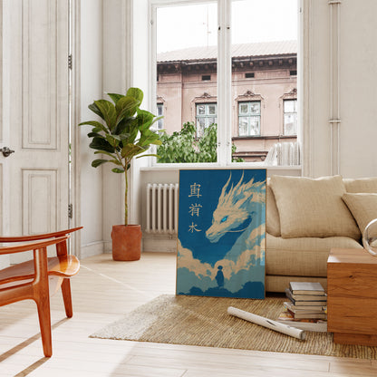 Himmlischer Drache in Wolken Poster