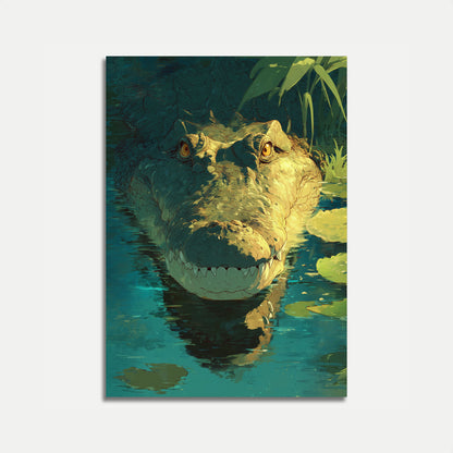 Póster acuático del cocodrilo feroz
