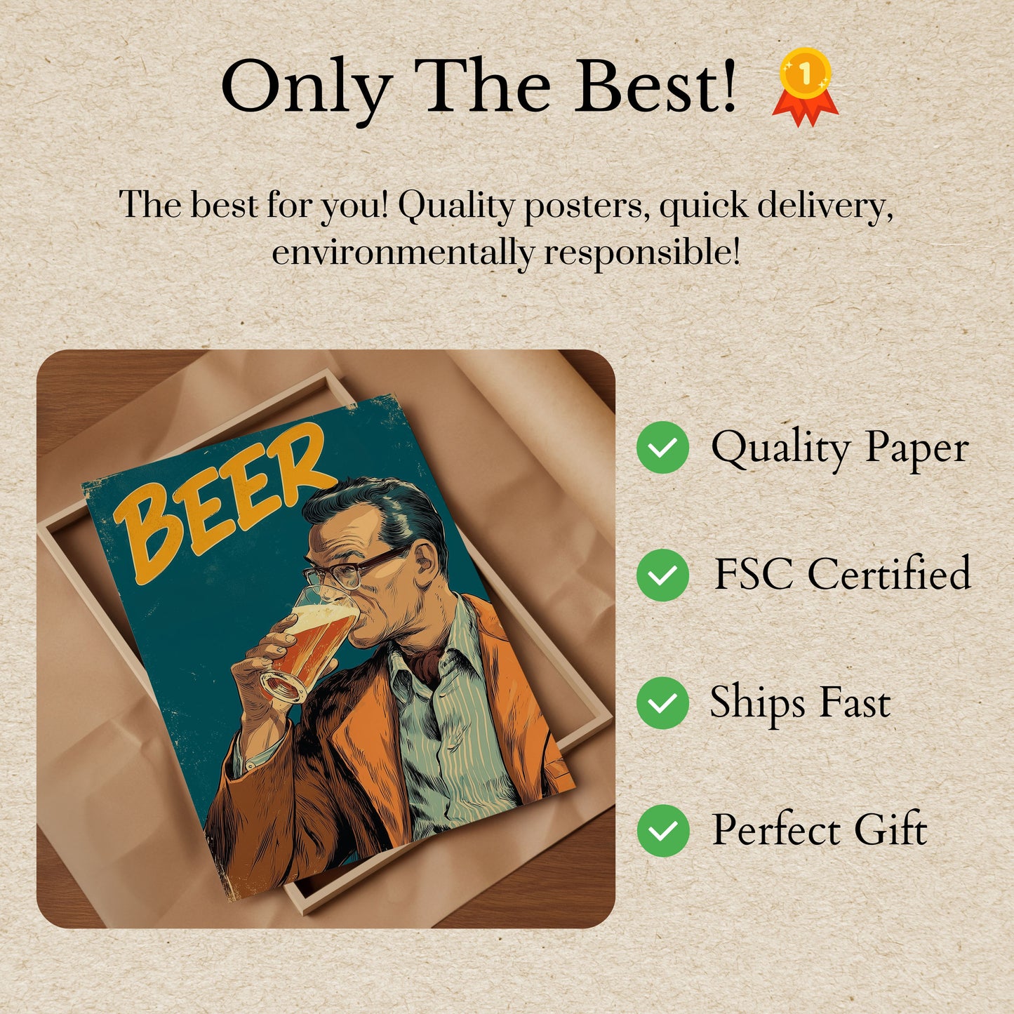 Vintage Beer Lover Poster