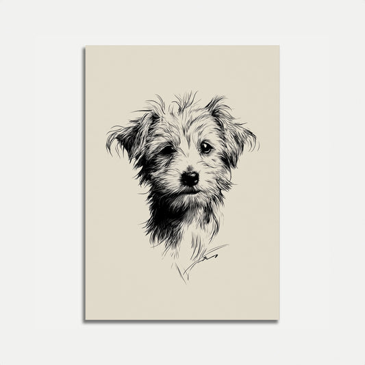 Affiche du portrait d'un chiot duveteux