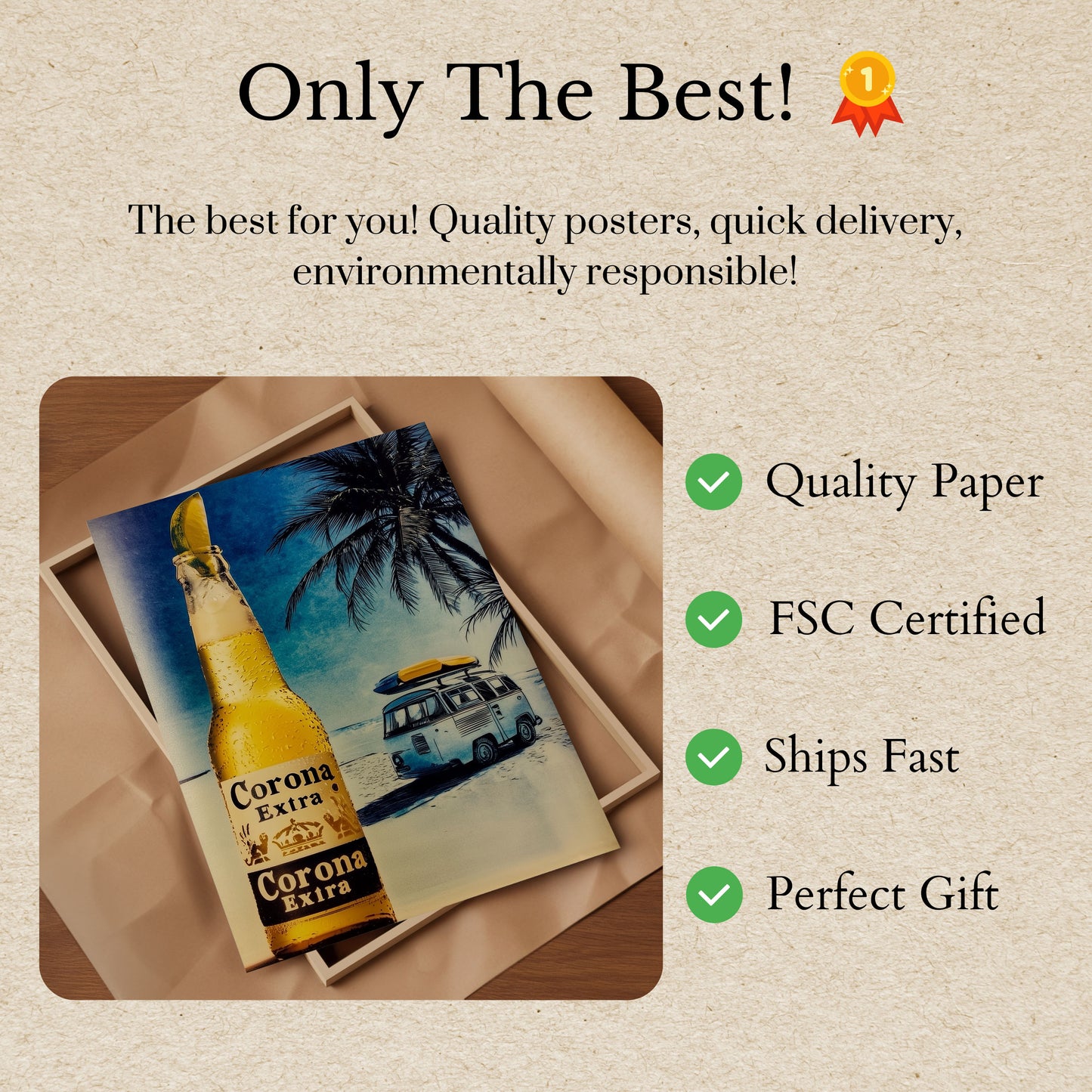 Tropical Beach Corona Extra Poster