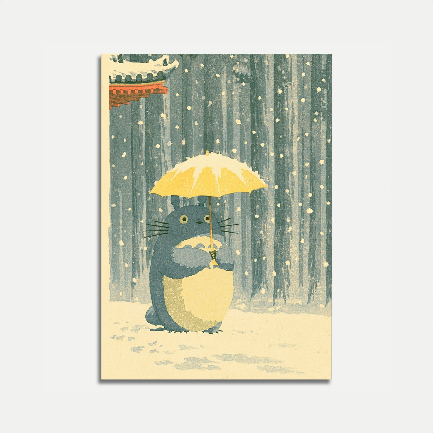 Cat with Yellow Umbrella Poster