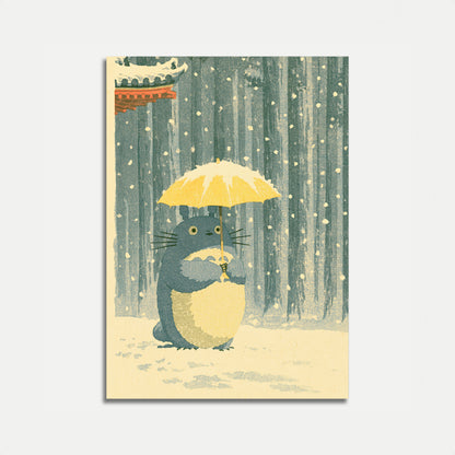 Cat with Yellow Umbrella Poster