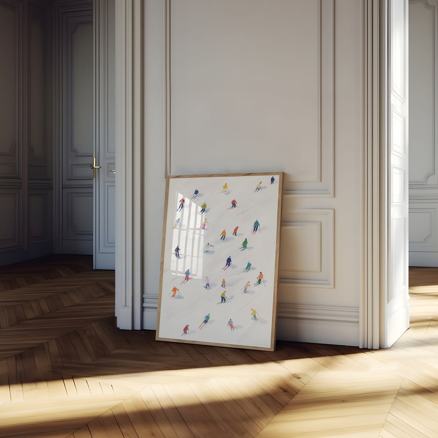 Colorful Ski Slopes Winter Poster