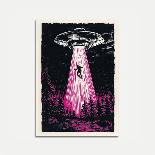 Alien Abduction Forest Poster