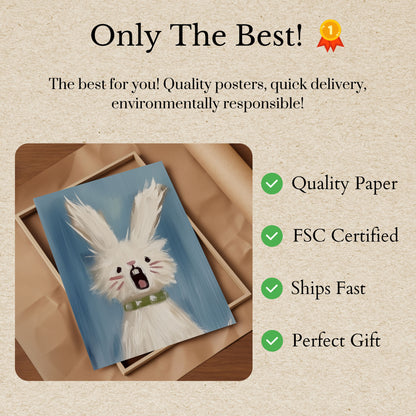 Screaming Fluffy Bunny Poster