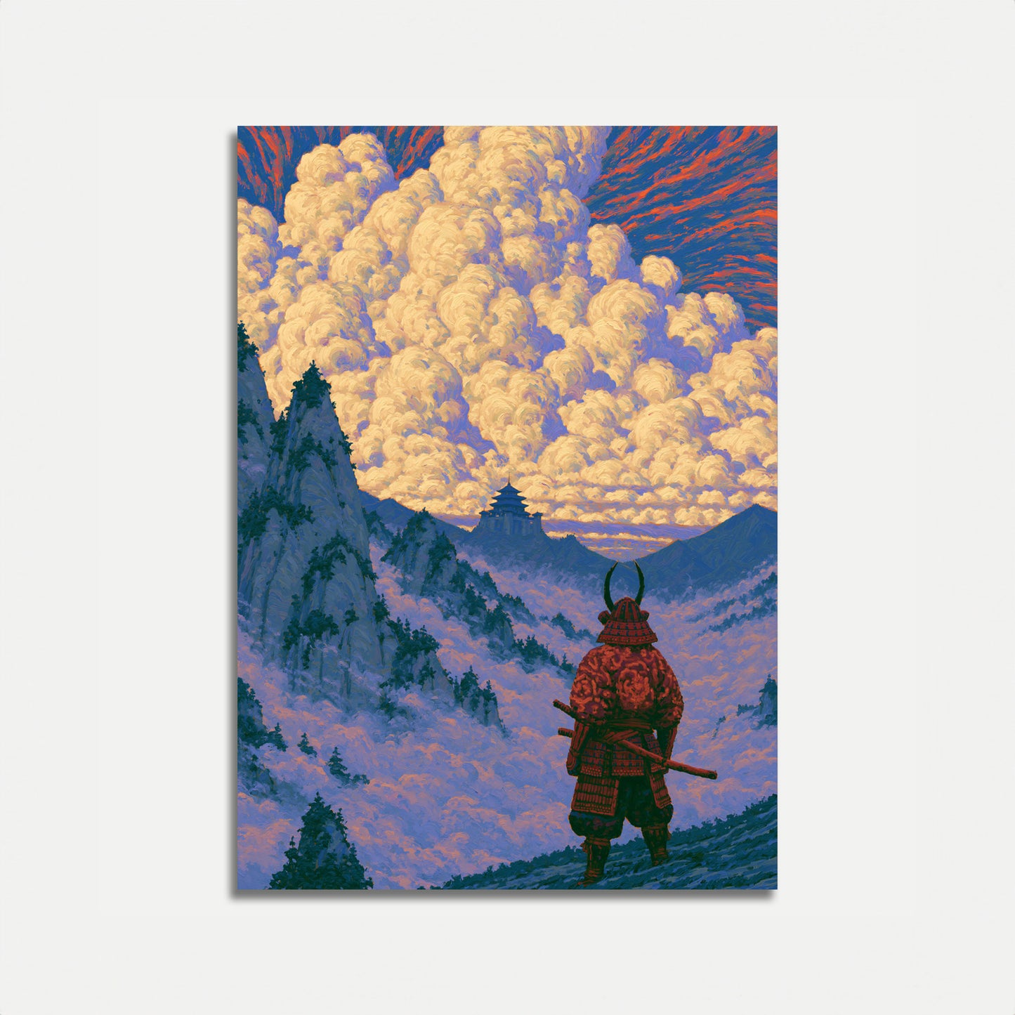 Samurai Warrior Mountain Vista Poster